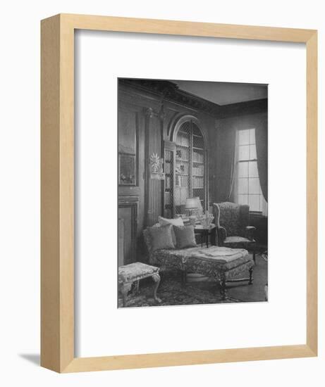 Comfortable corner in the library showing bookcase, house of Miss Anne Morgan, New York City, 1924-Unknown-Framed Photographic Print
