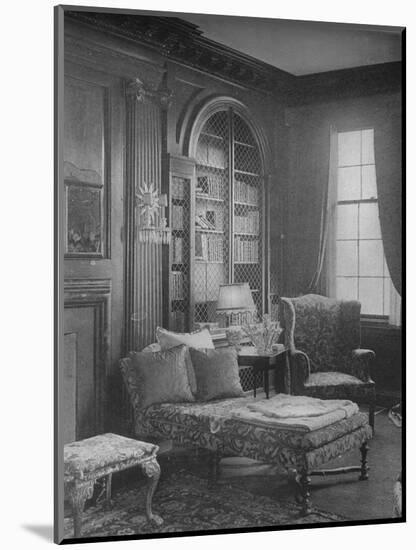 Comfortable corner in the library showing bookcase, house of Miss Anne Morgan, New York City, 1924-Unknown-Mounted Photographic Print