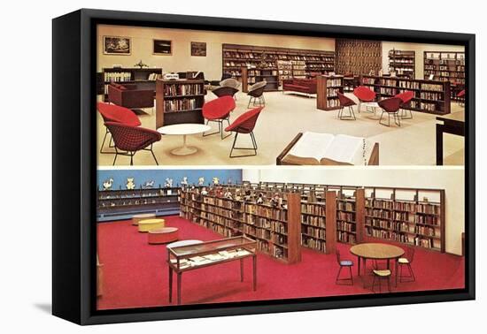 Comfortable Library-null-Framed Stretched Canvas