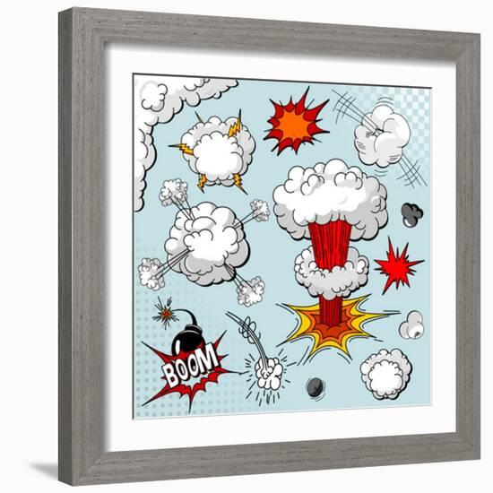 Comic Book Explosion-Dazdraperma-Framed Art Print