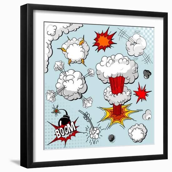 Comic Book Explosion-Dazdraperma-Framed Art Print
