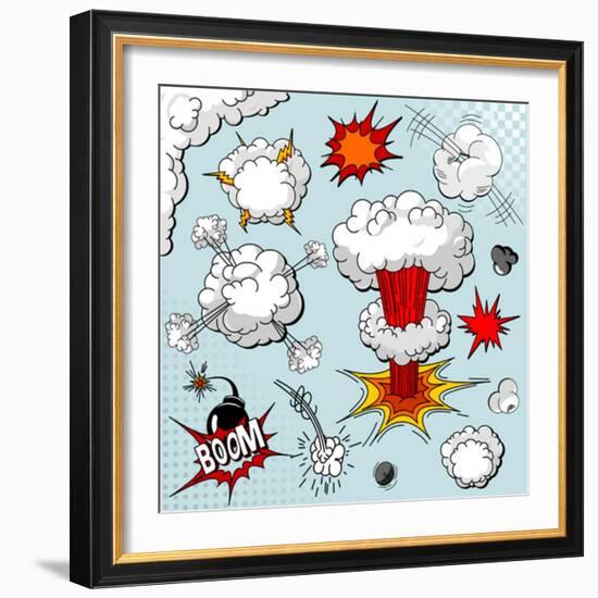 Comic Book Explosion-Dazdraperma-Framed Art Print