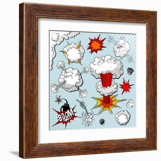 Comic Book Explosion-Dazdraperma-Framed Art Print