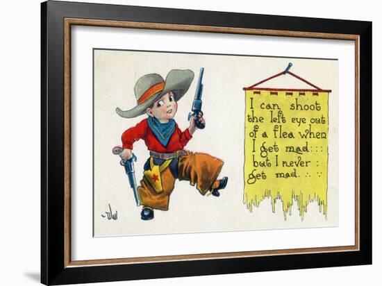 Comic Cartoon - Cowboy Never Gets Mad-Lantern Press-Framed Art Print