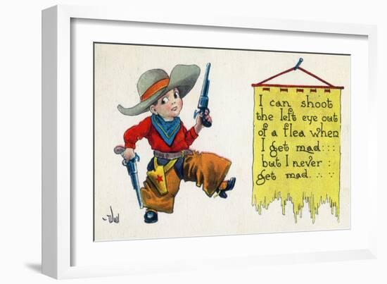 Comic Cartoon - Cowboy Never Gets Mad-Lantern Press-Framed Art Print