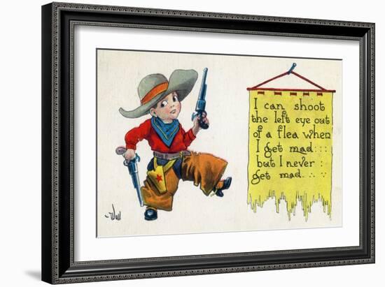 Comic Cartoon - Cowboy Never Gets Mad-Lantern Press-Framed Art Print