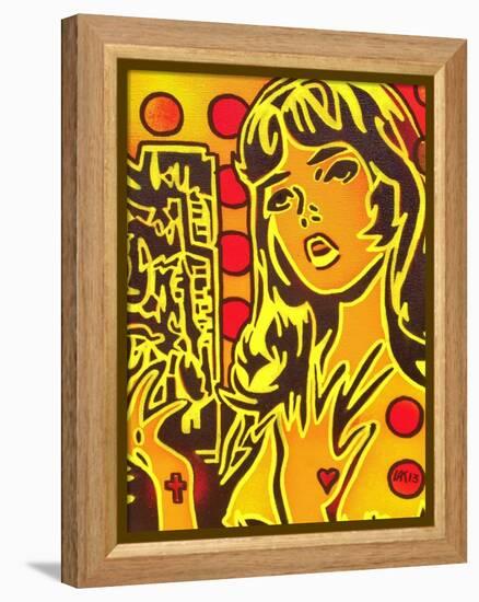 Comic Girl-Abstract Graffiti-Framed Premier Image Canvas