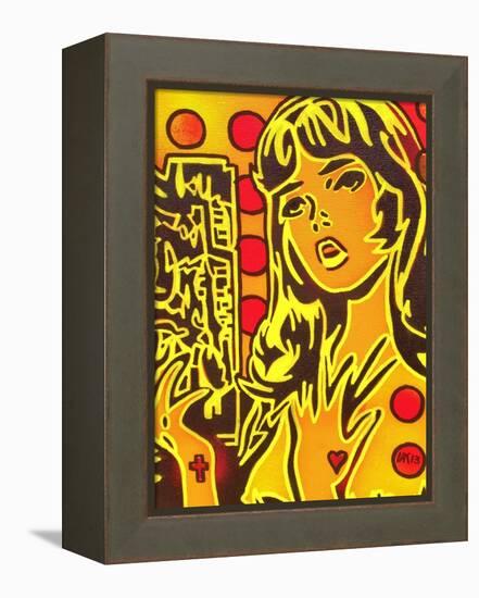 Comic Girl-Abstract Graffiti-Framed Premier Image Canvas