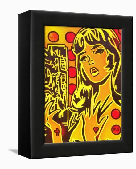 Comic Girl-Abstract Graffiti-Framed Premier Image Canvas