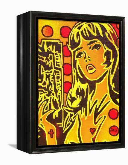 Comic Girl-Abstract Graffiti-Framed Premier Image Canvas