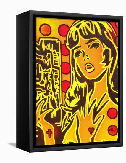 Comic Girl-Abstract Graffiti-Framed Premier Image Canvas