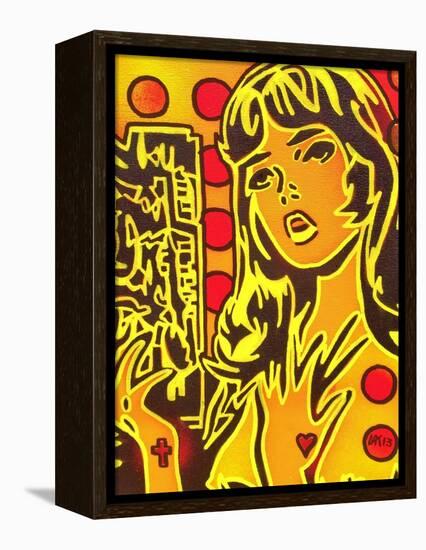 Comic Girl-Abstract Graffiti-Framed Premier Image Canvas