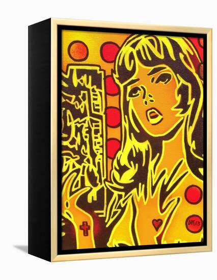 Comic Girl-Abstract Graffiti-Framed Premier Image Canvas