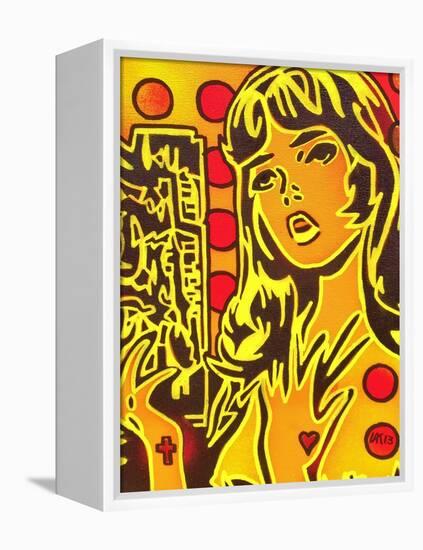 Comic Girl-Abstract Graffiti-Framed Premier Image Canvas