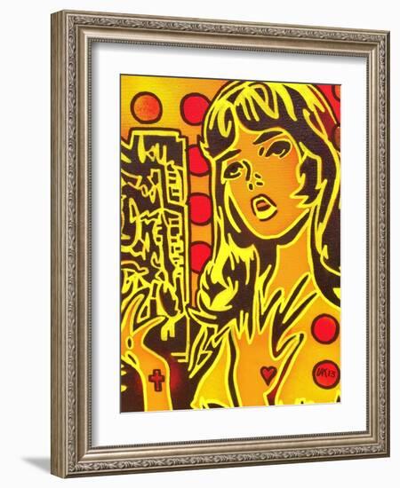 Comic Girl-Abstract Graffiti-Framed Giclee Print