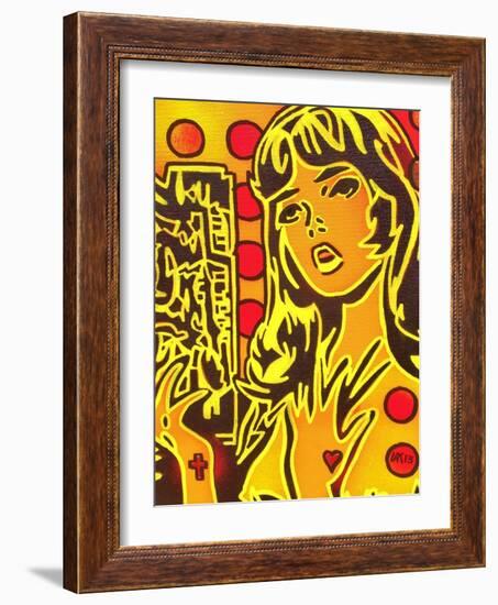 Comic Girl-Abstract Graffiti-Framed Giclee Print