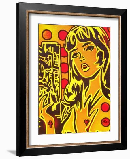 Comic Girl-Abstract Graffiti-Framed Giclee Print