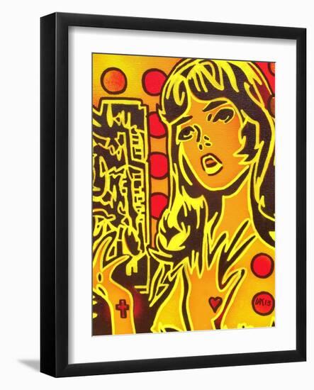 Comic Girl-Abstract Graffiti-Framed Giclee Print