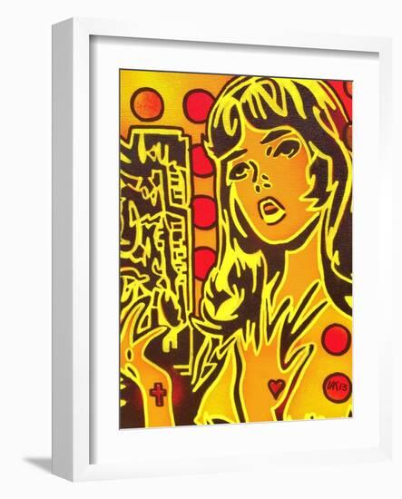 Comic Girl-Abstract Graffiti-Framed Giclee Print