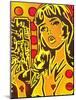 Comic Girl-Abstract Graffiti-Mounted Giclee Print