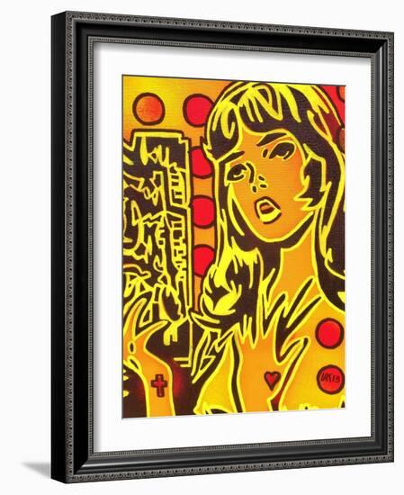 Comic Girl-Abstract Graffiti-Framed Giclee Print