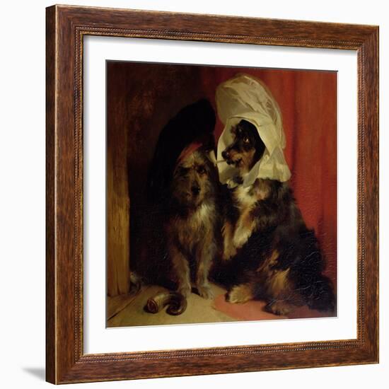 Comical Dogs, 1836-Edwin Henry Landseer-Framed Giclee Print