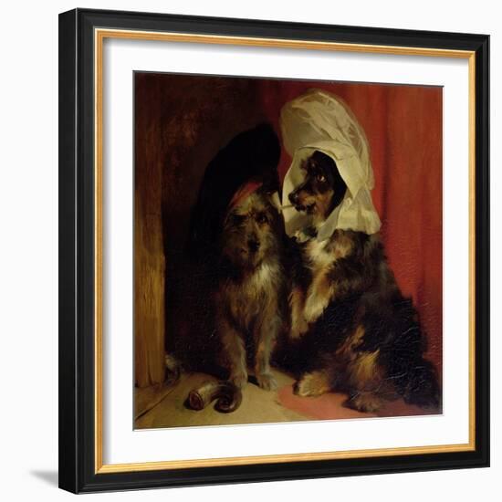 Comical Dogs, 1836-Edwin Henry Landseer-Framed Giclee Print