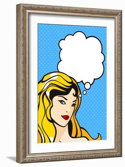 Comics Style Girl-Alena Kozlova-Framed Art Print