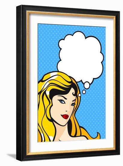 Comics Style Girl-Alena Kozlova-Framed Art Print