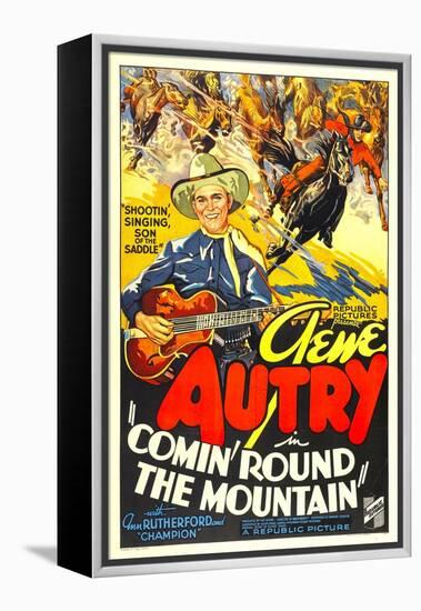 Comin' Round the Mountain, Gene Autry, Smiley Burnette, 1936-null-Framed Stretched Canvas