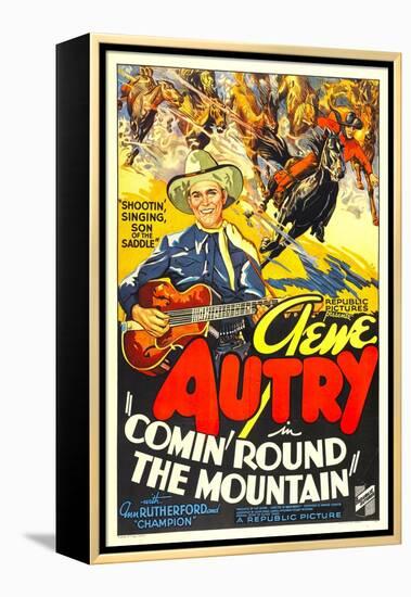 Comin' Round the Mountain, Gene Autry, Smiley Burnette, 1936-null-Framed Stretched Canvas
