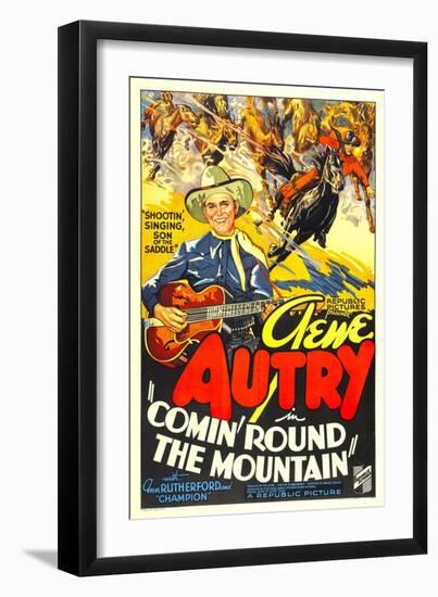 Comin' Round the Mountain, Gene Autry, Smiley Burnette, 1936-null-Framed Premium Giclee Print