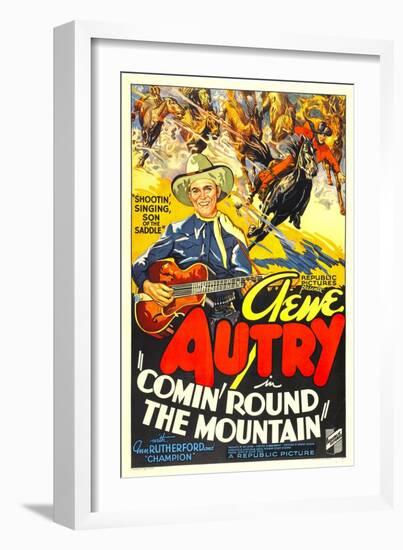 Comin' Round the Mountain, Gene Autry, Smiley Burnette, 1936-null-Framed Premium Giclee Print