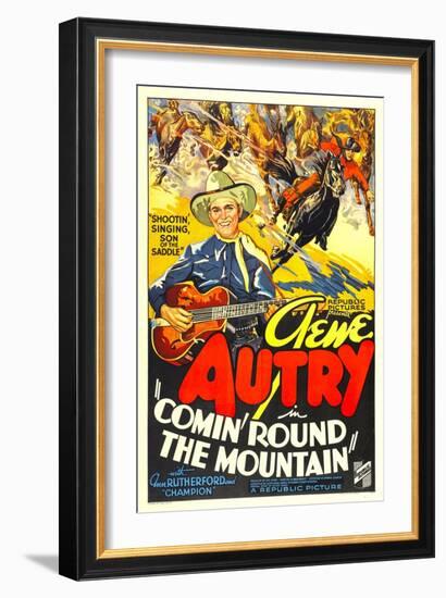 Comin' Round the Mountain, Gene Autry, Smiley Burnette, 1936-null-Framed Premium Giclee Print