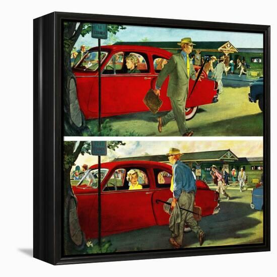 "Coming and Going to Work", June 28, 1952-Thornton Utz-Framed Premier Image Canvas