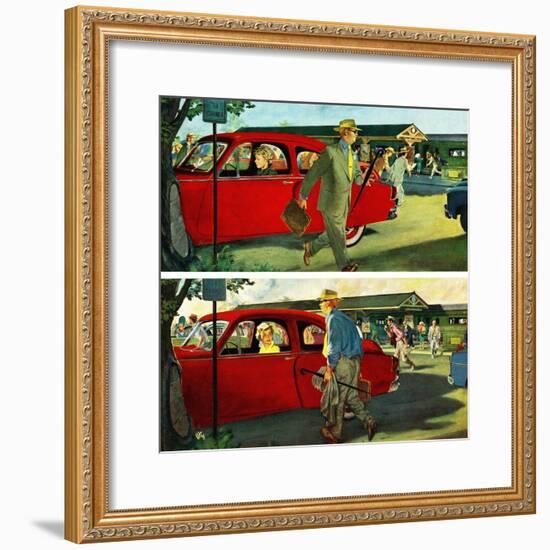 "Coming and Going to Work", June 28, 1952-Thornton Utz-Framed Giclee Print