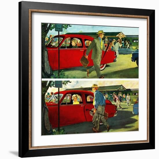 "Coming and Going to Work", June 28, 1952-Thornton Utz-Framed Giclee Print