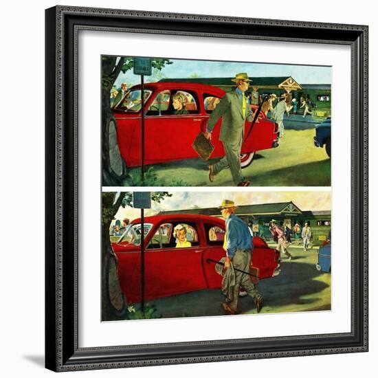 "Coming and Going to Work", June 28, 1952-Thornton Utz-Framed Giclee Print