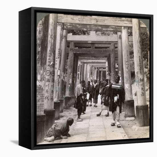 Coming and Going under Long Rows of Sacred Torii, Shinto Temple of Inari, Kyoto, Japan, 1904-Underwood & Underwood-Framed Premier Image Canvas