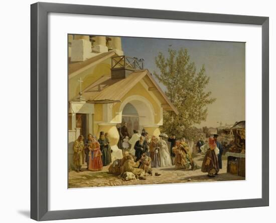 Coming Out of a Church in Pskov, 1864-Alexander Ivanovich Morozov-Framed Giclee Print