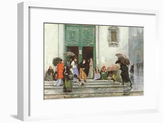 Coming Out of Church, before 1875-Raimundo de Madrazo Y Garetta-Framed Premium Giclee Print