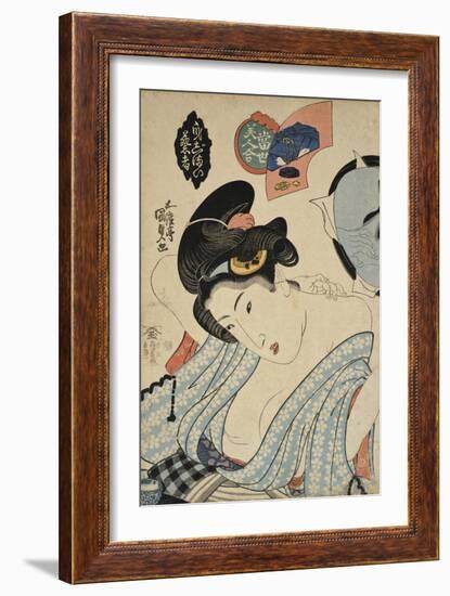 Coming Out Preparation (Competition of Beautiful Women), C. 1830-Utagawa Kunisada-Framed Giclee Print