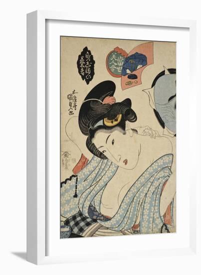 Coming Out Preparation (Competition of Beautiful Women), C. 1830-Utagawa Kunisada-Framed Giclee Print