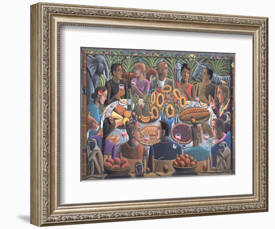 Coming to the Table, 2019 (Tinted Gesso Canvas & Wood)-PJ Crook-Framed Giclee Print