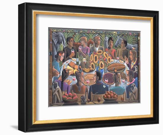 Coming to the Table, 2019 (Tinted Gesso Canvas & Wood)-PJ Crook-Framed Giclee Print