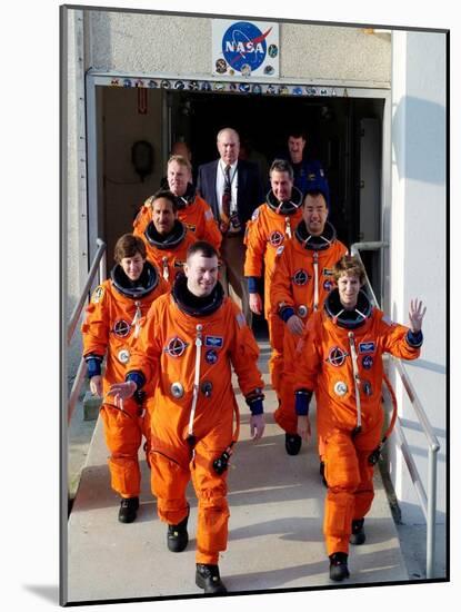 Commander Eileen Collins with Space Shuttle Mission 114 Crew En Route to the Launch Pad, Jul 2005-null-Mounted Photo