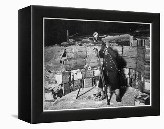 'Commander Evans observing an Occulation of Jupiter', Antarctica, 1910-1912-Herbert Ponting-Framed Premier Image Canvas