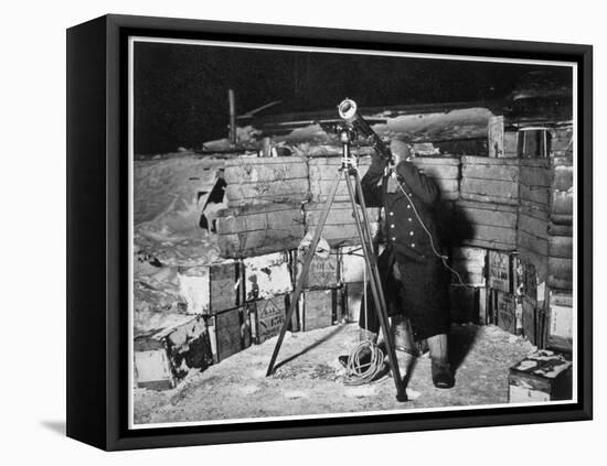 'Commander Evans observing an Occulation of Jupiter', Antarctica, 1910-1912-Herbert Ponting-Framed Premier Image Canvas