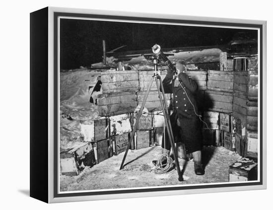 'Commander Evans observing an Occulation of Jupiter', Antarctica, 1910-1912-Herbert Ponting-Framed Premier Image Canvas