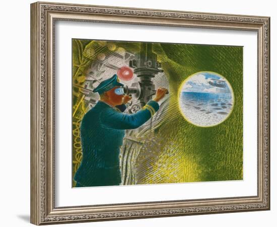 Commander Looking Through the Periscope, 1941-Eric Ravilious-Framed Giclee Print